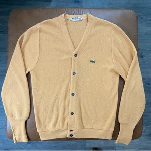 Vintage Lacoste/Izod Yellow Men’s Cardigan